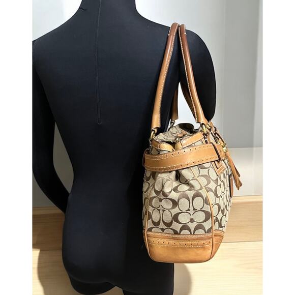 Y2K Coach 10508 Hampton Signature Satchel Bag & Wristlet - Picture 12 of 16